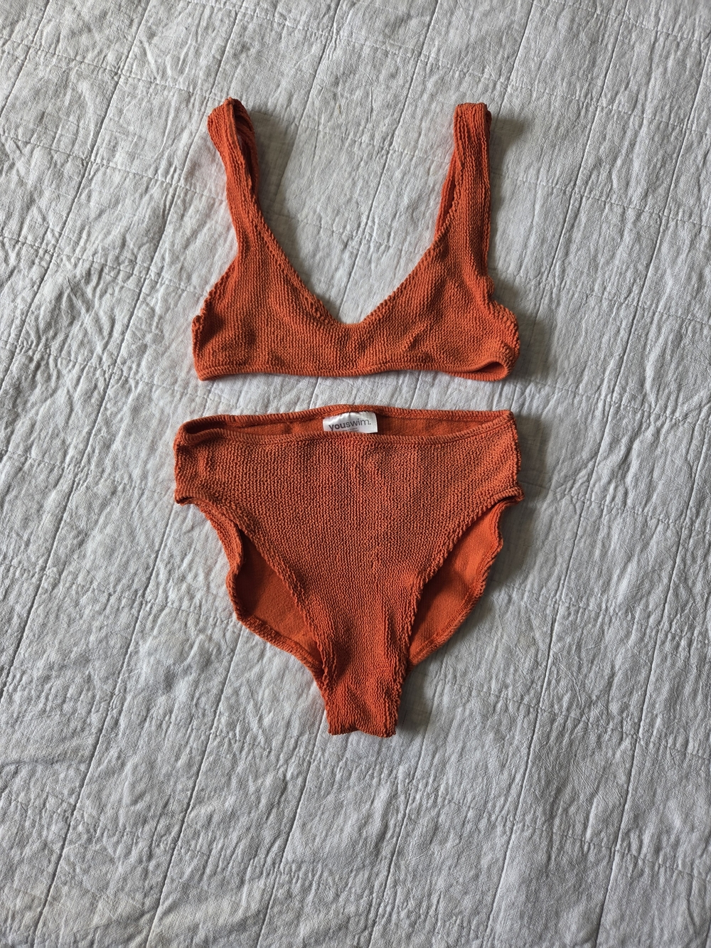 Youswim Orange Textured Two-Piece Bikini Set